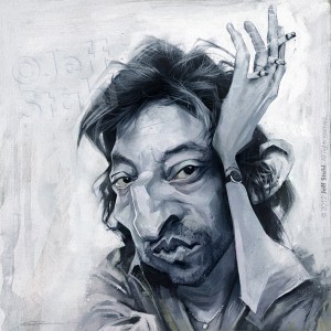 Serge Gainsbourg caricature by Â©Jeff Stahl Watermark